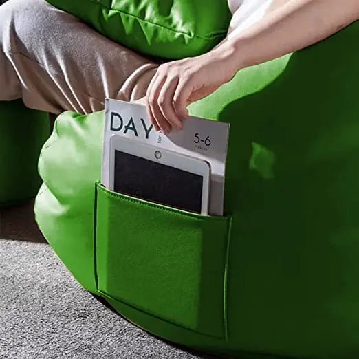 ZenLiving® 4XL Filled Bean Bag Combo – Faux Leather | Green | Footrest + Cushion Zen Living