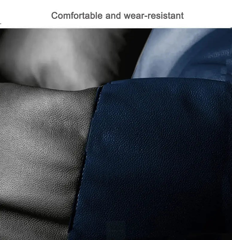 ZenLiving® 4XL Filled Bean Bag Combo – Faux Leather | Navy Blue & Black | Footrest + Cushion Zen Living