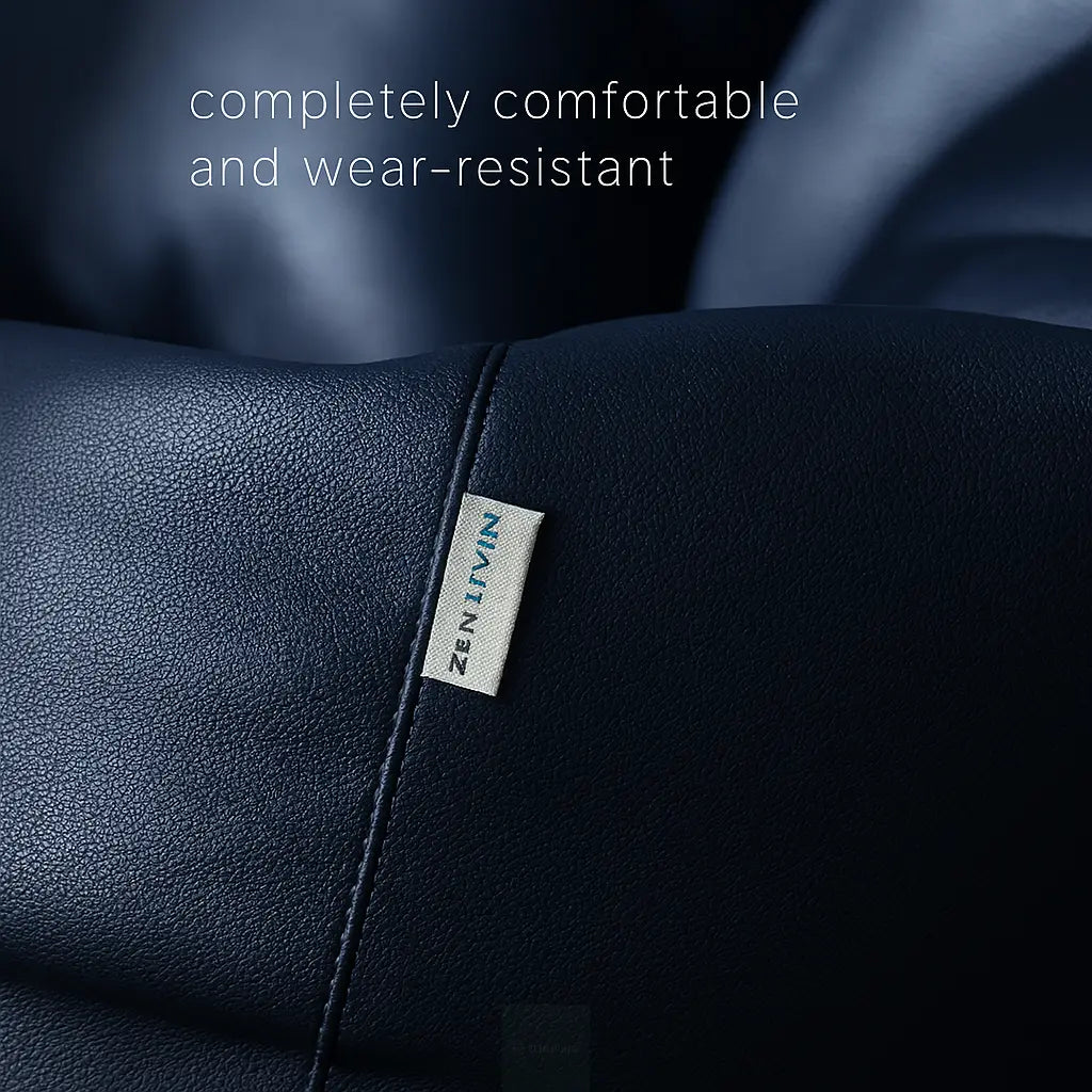 ZenLiving® 4XL Filled Bean Bag Combo – Faux Leather | Navy Blue | Footrest + Cushion Zen Living