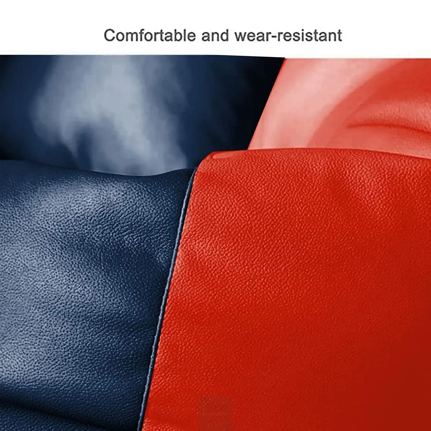 ZenLiving® 4XL Filled Bean Bag Combo – Faux Leather | Navy Blue & Red | Footrest + Cushion Zen Living