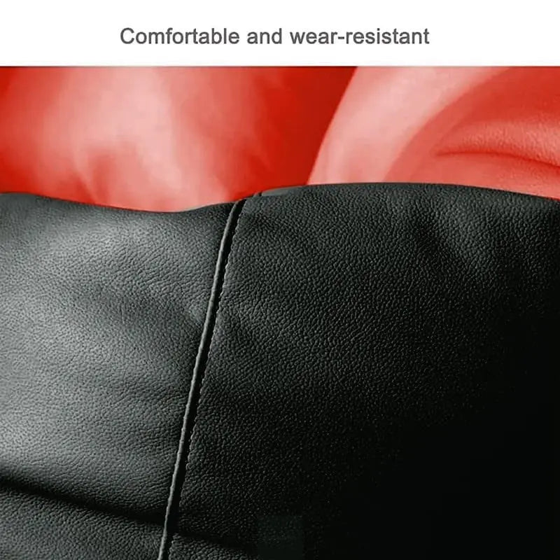 ZenLiving® 4XL Filled Bean Bag Combo – Faux Leather | Red & Black | Footrest + Cushion Zen Living