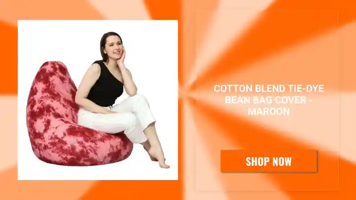 Cotton Blend Tie-Dye Bean Bag Cover - Maroon by@Outfy
