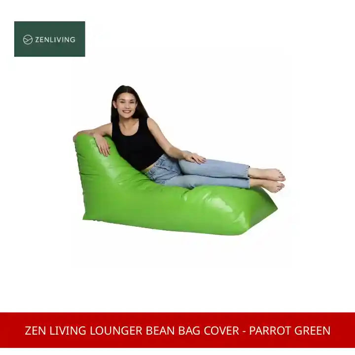 Zen Living Lounger Bean Bag Cover - Parrot Green by@Outfy