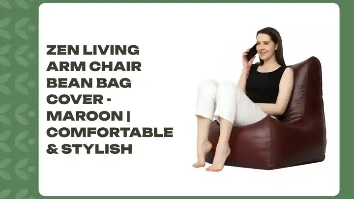 Zen Living Arm Chair Bean Bag Cover - Maroon | Comfortable &amp; Stylish by@Outfy
