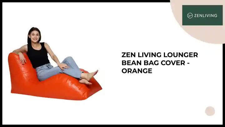 Zen Living Lounger Bean Bag Cover - Orange by@Outfy