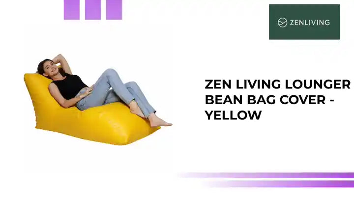 Zen Living Lounger Bean Bag Cover - Yellow by@Outfy