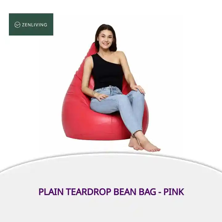 Plain Teardrop Bean Bag - Pink by@Outfy