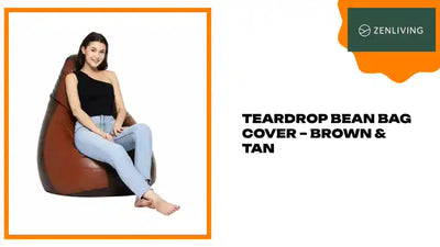 Teardrop Bean Bag Cover &ndash; Brown &amp; Tan by@Outfy