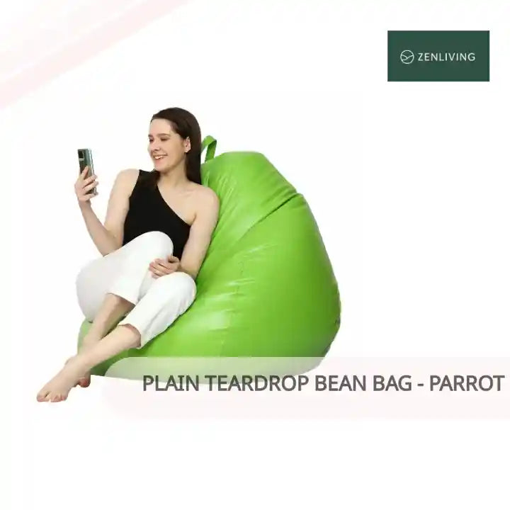 Plain Teardrop Bean Bag - Parrot Green by@Outfy