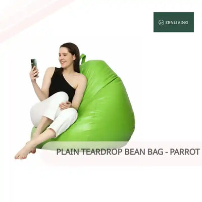 Plain Teardrop Bean Bag - Parrot Green by@Outfy