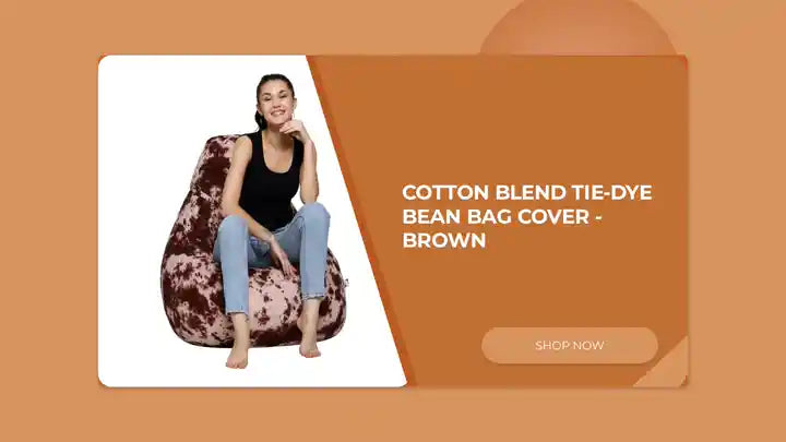 Cotton Blend Tie-Dye Bean Bag Cover - Brown by@Outfy