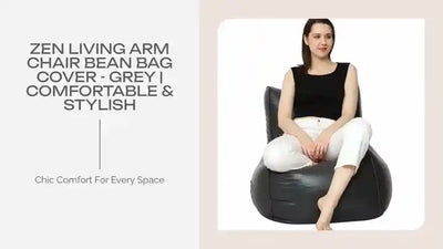Zen Living Arm Chair Bean Bag Cover - Grey | Comfortable &amp; Stylish by@Outfy
