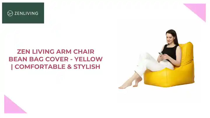 Zen Living Arm Chair Bean Bag Cover - Yellow | Comfortable &amp; Stylish by@Outfy