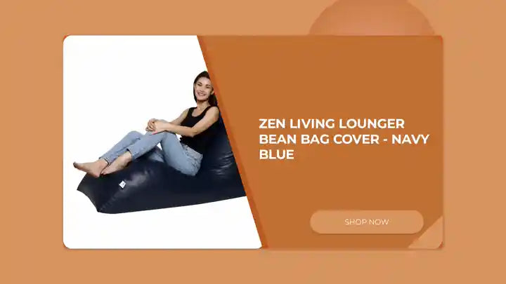 Zen Living Lounger Bean Bag Cover - Navy Blue by@Outfy