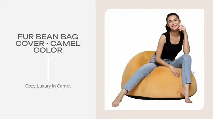 Fur Bean Bag Cover - Camel Color by@Outfy