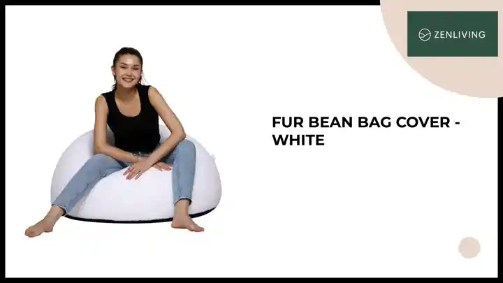 Fur Bean Bag Cover - White by@Outfy