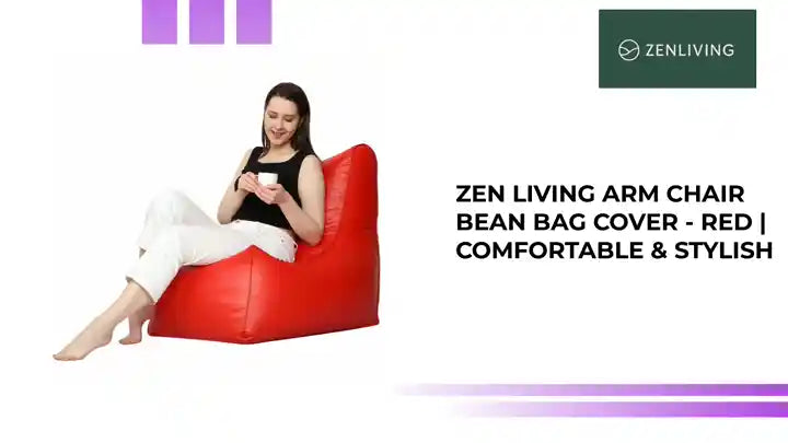 Zen Living Arm Chair Bean Bag Cover - Red | Comfortable &amp; Stylish by@Outfy