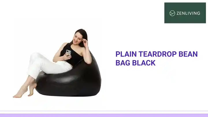 Plain Teardrop Bean Bag Black by@Outfy