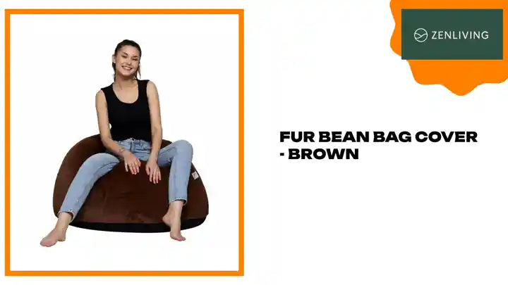 Fur Bean Bag Cover - Brown by@Outfy