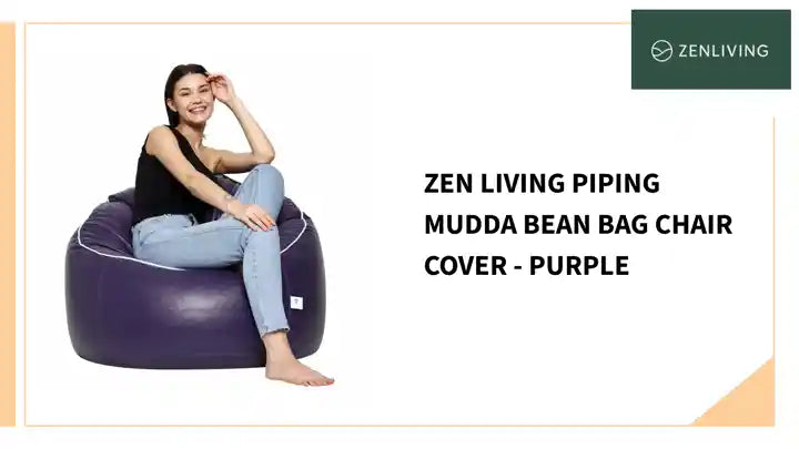 Zen Living Piping Mudda Bean Bag Chair Cover - Purple by@Outfy