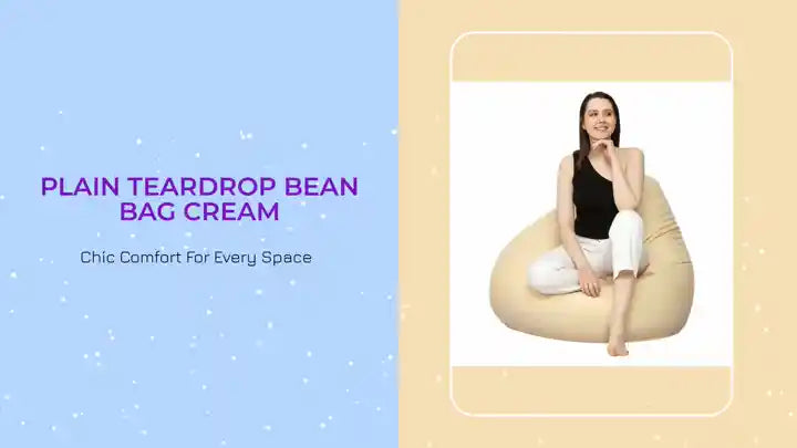 Plain Teardrop Bean Bag Cream by@Outfy