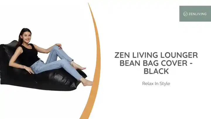 Zen Living Lounger Bean Bag Cover - Black by@Outfy
