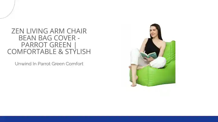 Zen Living Arm Chair Bean Bag Cover - Parrot Green | Comfortable &amp; Stylish by@Outfy