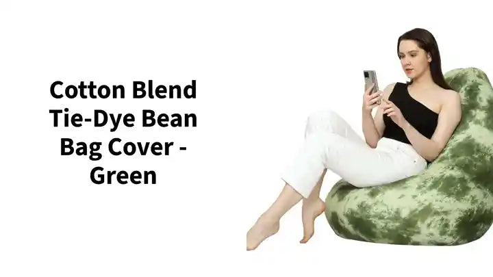Cotton Blend Tie-Dye Bean Bag Cover - Green by@Outfy