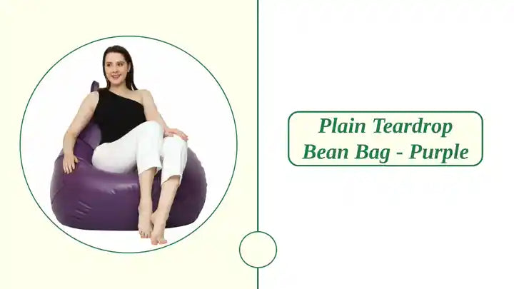 Plain Teardrop Bean Bag - Purple by@Outfy