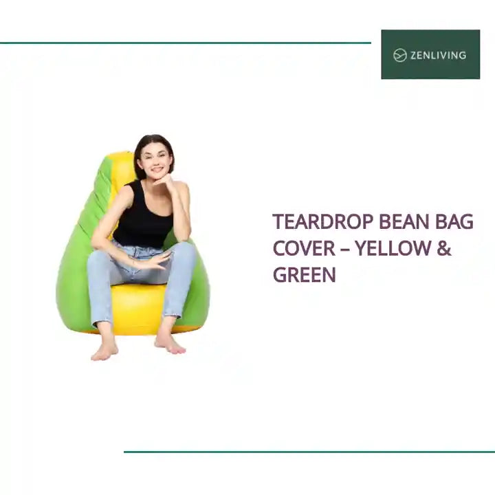 Teardrop Bean Bag Cover &ndash; Yellow &amp; Green by@Outfy