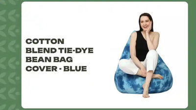 Cotton Blend Tie-Dye Bean Bag Cover - Blue by@Outfy