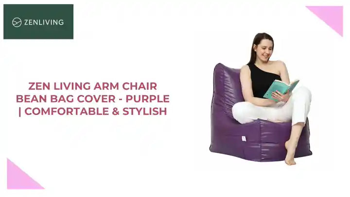 Zen Living Arm Chair Bean Bag Cover - Purple | Comfortable &amp; Stylish by@Outfy