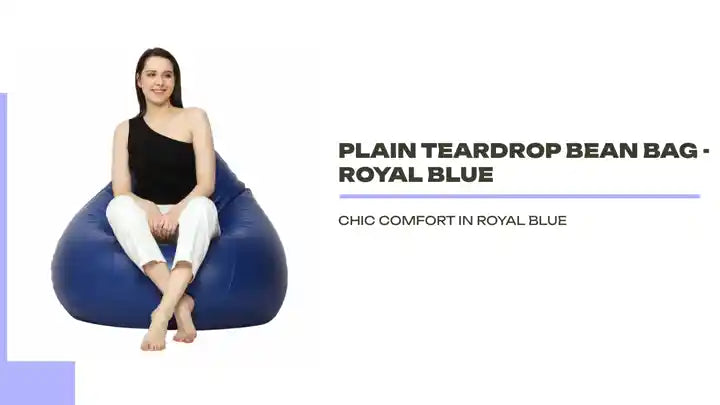 Plain Teardrop Bean Bag - Royal Blue by@Outfy