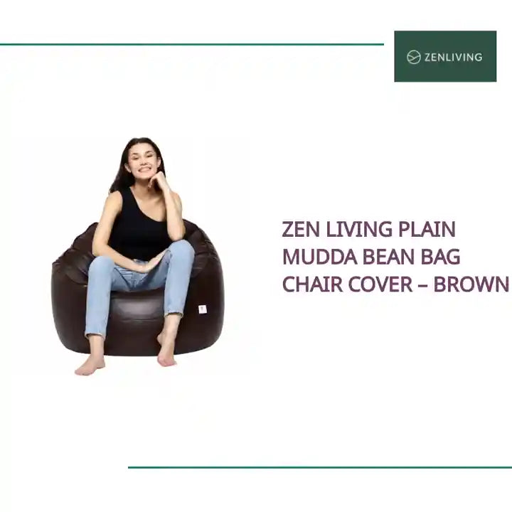 Zen Living Plain Mudda Bean Bag Chair Cover &ndash; Brown by@Outfy
