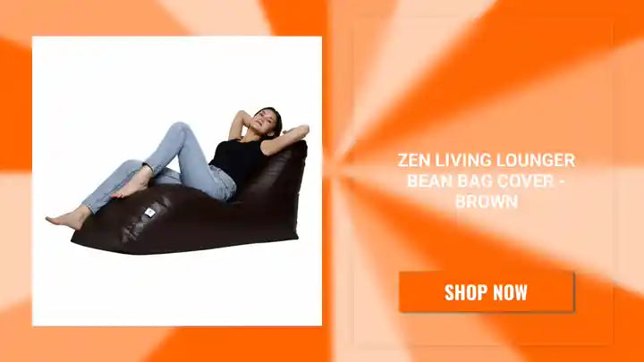 Zen Living Lounger Bean Bag Cover - Brown by@Outfy