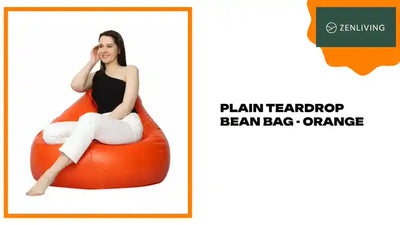 Plain Teardrop Bean Bag - Orange by@Outfy
