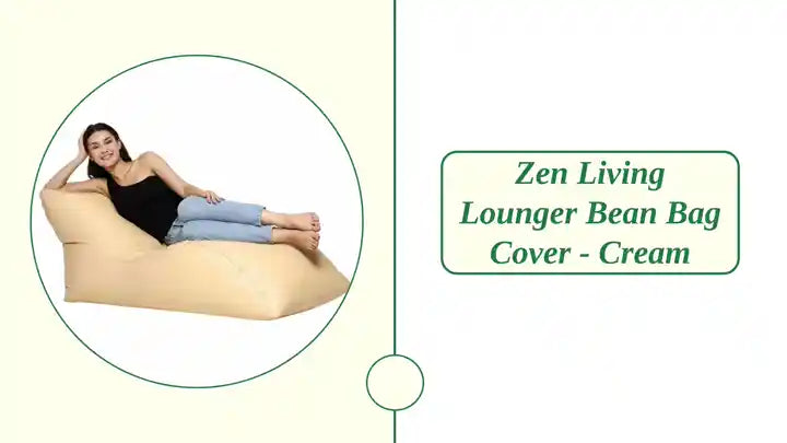 Zen Living Lounger Bean Bag Cover - Cream by@Outfy