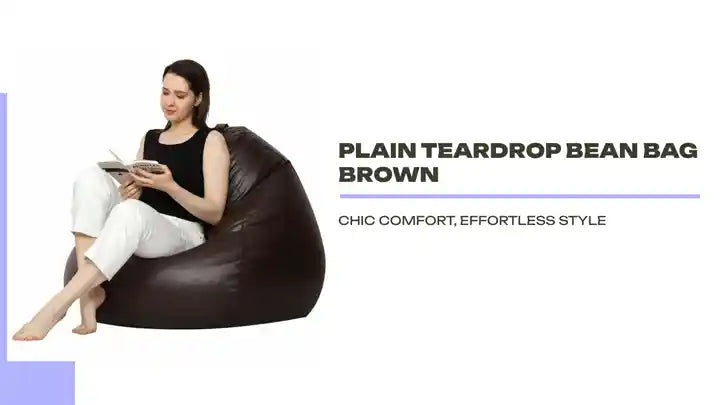 Plain Teardrop Bean Bag Brown by@Outfy