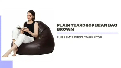 Plain Teardrop Bean Bag Brown by@Outfy