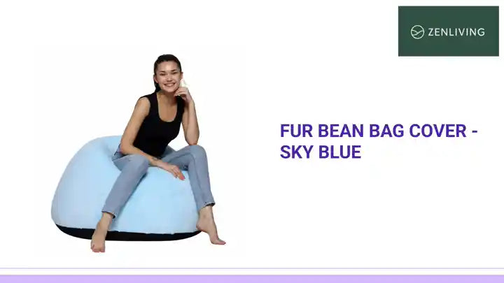 Fur Bean Bag Cover - Sky Blue by@Outfy