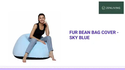 Fur Bean Bag Cover - Sky Blue by@Outfy
