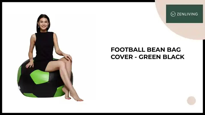 Football Bean Bag Cover - Green Black by@Outfy