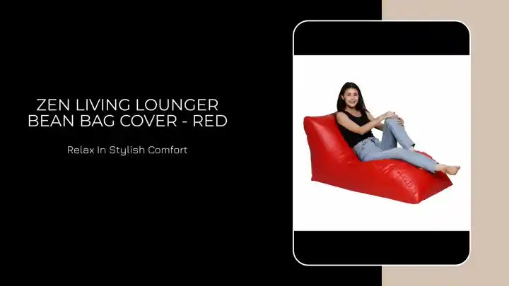 Zen Living Lounger Bean Bag Cover - Red by@Outfy